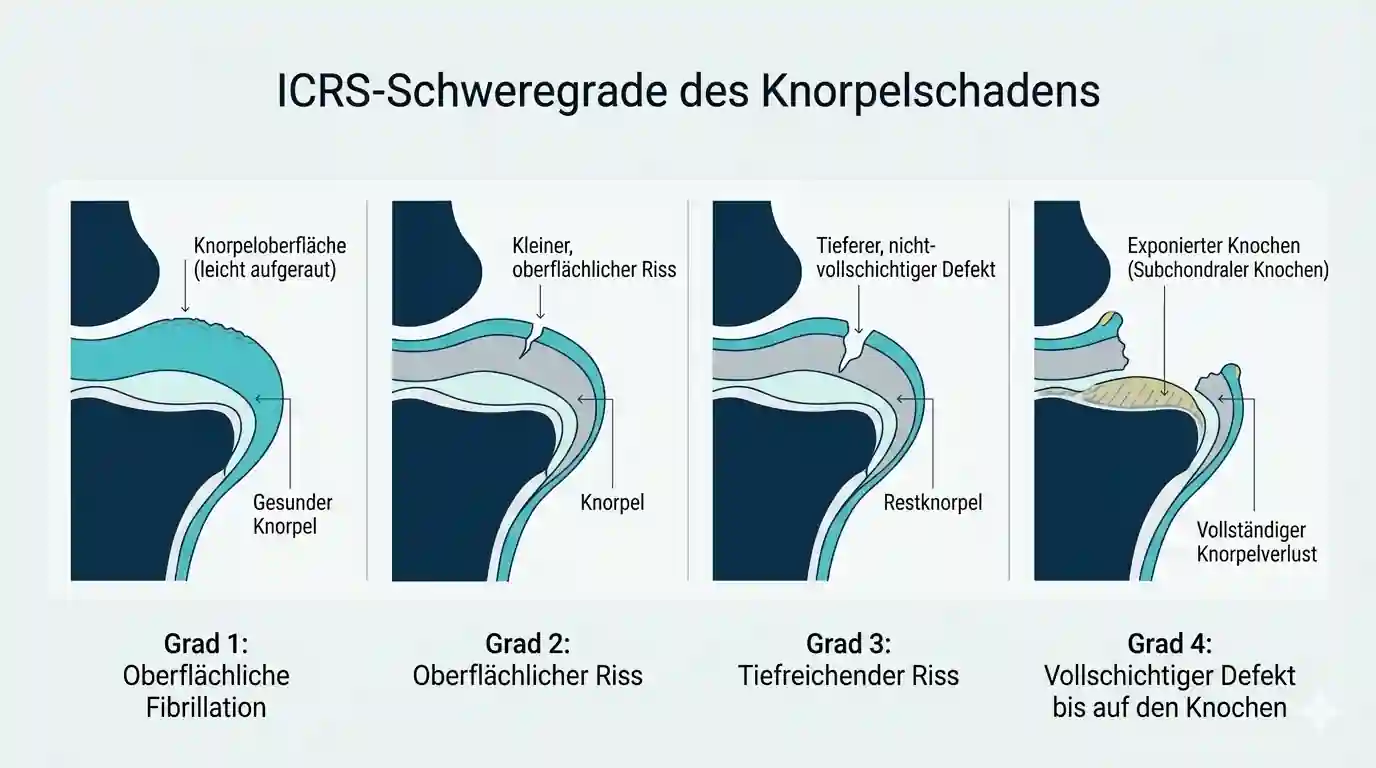 Abbildung der Knorpelschichten und ICRS-Grade